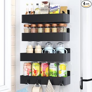 Organizador de <span class=keywords><strong>cocina</strong></span> magnético alto, estante de almacenamiento, utilizador de espacio efectivo para <span class=keywords><strong>estantes</strong></span> de nevera y almacenamiento de <span class=keywords><strong>cocina</strong></span> - Product Image 2