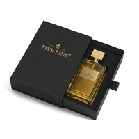 Boîte d'emballage de parfum de luxe personnalisée en matériaux recyclés, en papier rigide de 2 mm, style tiroir, avec ruban en satin, boîte cadeau vide pour parfum
