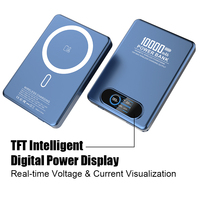 Batterie externe magnétique sans fil 10000 mAh, charge rapide 22,5 W, affichage intelligent de la puissance TFT, coque en alliage d'aluminium, OEM ODM W21-10000