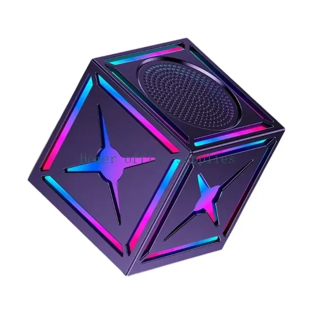 K43B Portable -Compatible Plastic Speaker with Wireless Subwoofer and LED Lights Powerful Bass for Outdoor Use