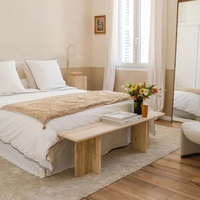 Table console de salon moderne et luxueuse en pierre de travertin naturel avec plateau en marbre, meubles pour la maison JZ Stone