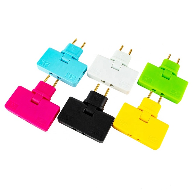 EU Extension Plug Electrical Adapter 3-in-1 Adaptor 180 Degree Rotation Adjustable Plastic Mobile Phone Charging Socket 10A