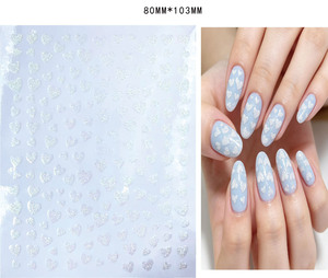 Autocollants pour ongles en forme de cœur français, fins, colorés, 3D, autocollants adhésifs pour la manucure de la Saint-Valentin, nail art - Product Image 6