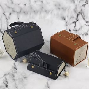 Wholesale Quality Genuine Leather Logo Custom Eyeglass Folding Top <b>Sunglasses</b> Eyewear Case MEIJIN XS127 - Product Image 3