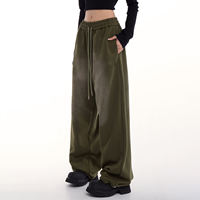 Pantalon de survêtement ample pour femme, style Y2K, 500 g/m², taille haute, fermeture élastique, ample, décontracté, lavé