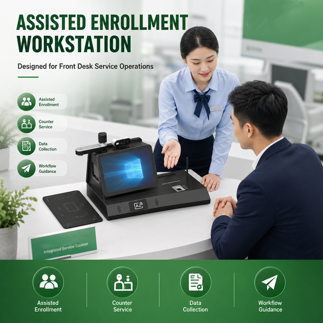 Desktop Biometric Enrollment Terminal Face Recognition Fingerprint Scanner ID Reader Electronic Signature Identity