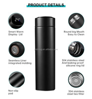Nouvelle conception de bouteille d'eau avec couvercle en acier, affichage de la température, en acier inoxydable, isolée sous vide, thermos numérique