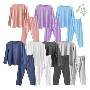 定制有机竹睡衣儿童两件套睡衣秋季2022婴儿服装竹睡衣儿童可持续儿童睡衣 - Product Image 1