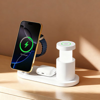 Nuevo Cargador Inalámbrico Magnético ZJ03 4 en 1 Qi2.2 de 25W con Lámpara de Noche para Escritorio, para Teléfono Celular, Reloj y Auriculares
