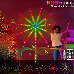 Luces LED RGB de Fuegos Artificiales con Sincronización Musical, Tira de Luces con Alimentación USB y Control Remoto para Navidad, Fiestas, Dormitorios y Jardines - Product Image 5