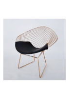 Fauteuil lounge moderne en fil métallique avec coussin noir et dossier en maille métallique blanche, fauteuil d'appoint contemporain pour salon