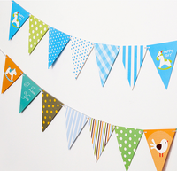 Bannière de drapeaux rayés Diwali pour baby shower, anniversaire et fêtes, faite à la main en papier de qualité