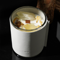 Décoration intérieure haut de gamme Design personnalisé Emballage de boîte-cadeau en cuir de luxe Bougies parfumées en cire de soja faites à la main