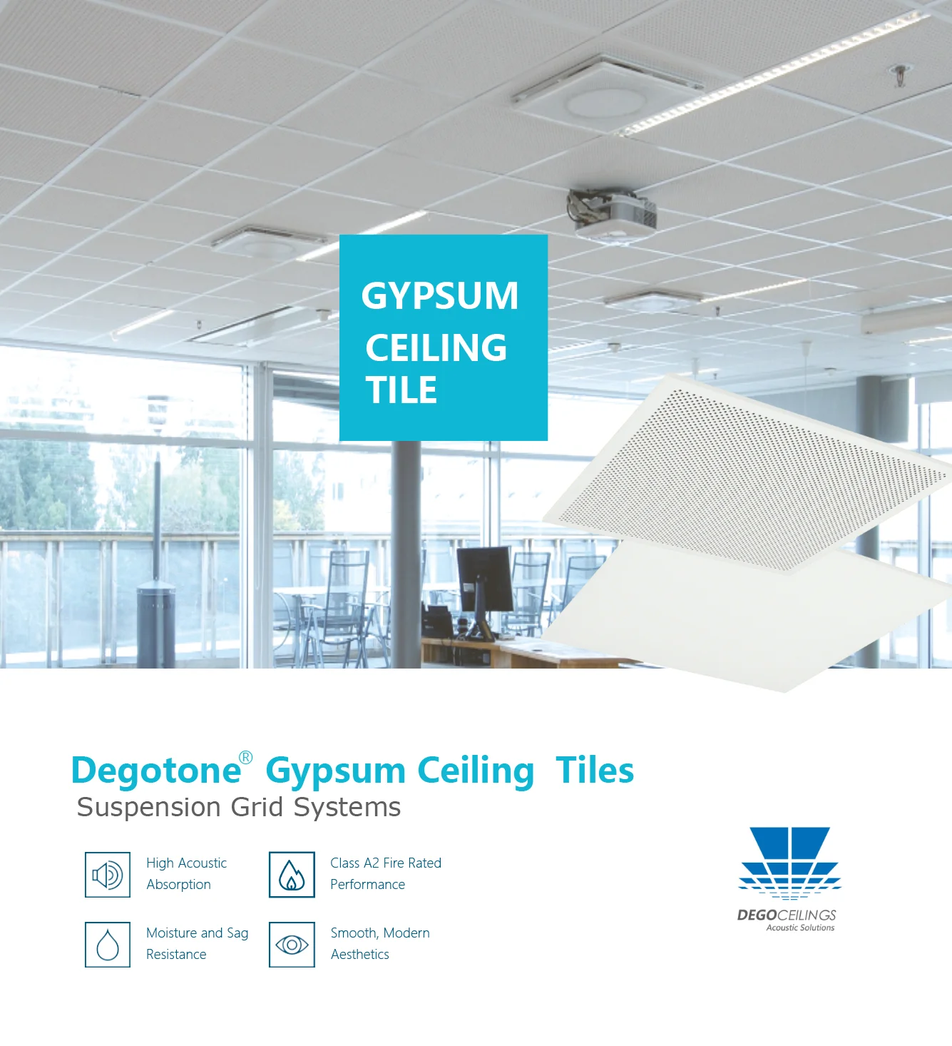 Piastrelle Per Controsoffitto 595x595 Mm &ndash; Lavabili, Antimuffa, Per Griglie 600x600 Mm (Ceiling Expert)