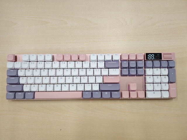 Metal Tri Mode Short-Axis BT Wireless Hot Swap Mechanical RGB Keyboard Low-Profile Gaming PC Keyboard with Battery Display Knob