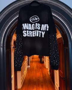 เสื้อครอปผ้าฝ้ายหนาสองชั้นสำหรับผู้ชายเสื้อครอปประดับพลอยเทียมซีดจางสะพายไหล่สำหรับ100% - Product Image 3