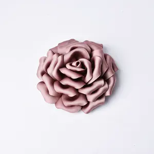 Fashionable Multi-Petal Rose Shaped Handmade Silk Brooch Fabric Design DIY Pins For European And American Fashion Accessories