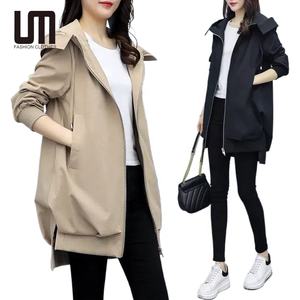 Liu Ming vente chaude produits 2025 Style coréen femmes coupe-vent pardessus décontracté à manches longues <span class=keywords><strong>mi</strong></span>-longueur vestes manteau - Product Image 1
