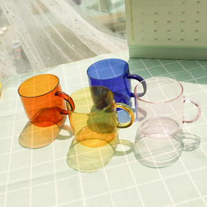 Tazas de Vidrio de Color Personalizadas de Alta Calidad, Vasos de Vidrio Transparente de Borosilicato para Beber Café - Product Image 3