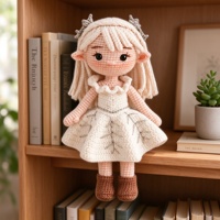 Kit de crochet princesse elfe fait main, pack de matériaux de tricot DIY, adorable poupée amigurumi, cadeau artisanal pour adultes
