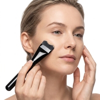 Kuas Masker Bedak Tahan Lama Ramah Kulit dengan Bulu Sintetis Non-Makan yang Dapat Disesuaikan, Kuas Makeup Tunggal, Kuas Cukur.
