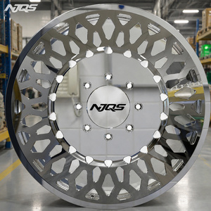 NJQS 휠즈 커스텀 스타일 20 22 24 26 28인치 6피스 트럭용 크롬 단조 듀얼 인치 단조 림 - Product Image 3