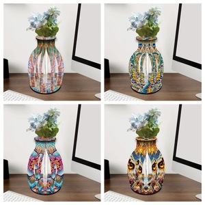 Peinture Diamant DIY : Vase Floral Abstrait Imprimé Aquarelle, Artisanat de Haute Qualité, Perles Rectangulaires en Plastique, Décoration Maison - Product Image 6
