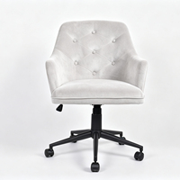 Chaise de bureau en velours jaune CARLFORD, design moderne et élégant capitonné, pour la maison et le bureau, en bois/métal