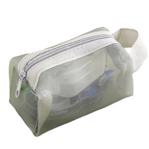 Mesh Cosmetics Bag <b>Mini</b> Portable and Cute Pattern Zipper Pocket for Coin Headphone Data Cable Lipstick Made of <b>PC</b> Material - Product Image 1