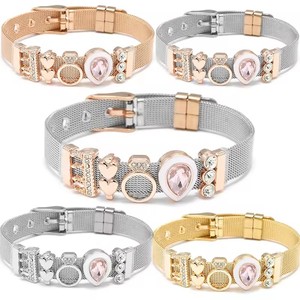 Pulsera de Plata 925 Original con Logotipo, <span class=keywords><strong>Corona</strong></span> y Cuentas en Forma de Corazón, Pulsera de Malla, Joyería Fina para Mujer, Regalo, Solicitar Catálogo - Product Image 1