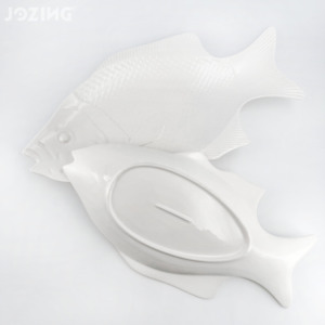 Assiette en céramique en forme de poisson, blanche, moderne, 15 et 13 pouces, la plus populaire pour la restauration (vente en gros) - Product Image 5