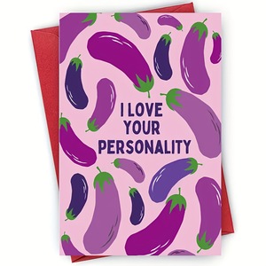 Carte <span class=keywords><strong>de</strong></span> vœux amusante personnalisée pour la Saint-<span class=keywords><strong>Valentin</strong></span> pour petit ami, couleur aubergine - Product Image 2