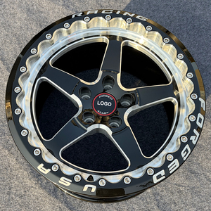 Jantes forgées noires usinées 5X114.3 5x120.65 17 18 19 20 pouces, jantes Beadlock personnalisées en 2 pièces pour Mustang Camaro <span class=keywords><strong>Corvette</strong></span> - Product Image 5