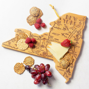 Bamboo Map Cutting Board New York State Shape Anti Bacterial Multi Functional Kitchen Cheese Charcuterie Board - Product Image 1