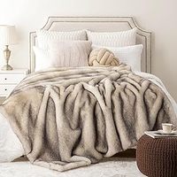 Plaid de luxe en fausse fourrure épaisse et douillette, couverture réversible élégante et moelleuse en fausse fourrure de renard pour l'hiver