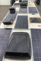 Module solaire rigide en verre noir haute efficacité 100W, panneau photovoltaïque robuste 12 volts pour camping-car, système hors réseau
