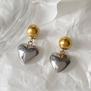 Boucles d'oreilles cœur en acier inoxydable Boucles d'oreilles mode Bijoux Femmes <span class=keywords><strong>Les</strong></span> Boucles D'oreilles Femme De Luxe Inox Bijoux Plaqué ou - Product Image 2