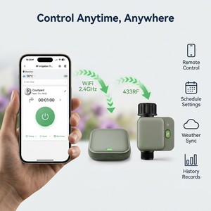 Kit de programmateur d'<span class=keywords><strong>arrosage</strong></span> intelligent <span class=keywords><strong>WiFi</strong></span> 2,4 GHz avec passerelle, connexion stable, portée de 200 m, contrôleur d'irrigation extérieur, programmation par application - Product Image 1