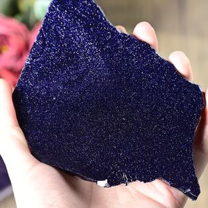 Wholesale Bulk Natural Sparkle <b>Sandstone</b> Blue Goldstone&Obsidian Slice for Home Decor & Gifts - Product Image 1
