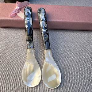 12 Cm Long Acrylic Handle <b>Shell</b> Mother of Pearl Caviar Scoop Honey Tea Serving Mixing Spoons Spoon Business Gifts - Product Image 1