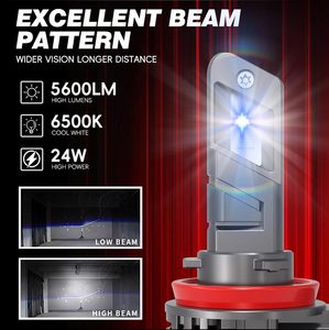 Ampoule LED E4X haute puissance 27W 5600lm, taille halogène H7 H11 <span class=keywords><strong>HB3</strong></span> 9005 9006 9012, ampoules de phares LED pour voitures, motos, phares - Product Image 5