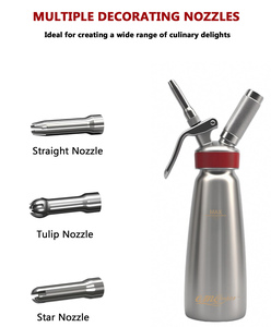 Distributeur de crème fouettée en acier inoxydable écologique avec buses en plastique - Product Image 4