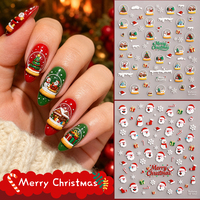 Prêts à être expédiés : Autocollants 5D en relief pour Noël, motifs mignons de dessins animés pour coques de téléphone, tasses, ordinateurs portables et projets DIY