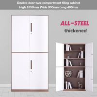 Armoire de classement ignifuge de bureau en acier avec porte battante, meuble de rangement, présentoir d'articles, porte en verre trempé
