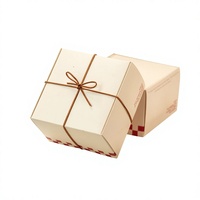 Boîte à dessert pliable en papier kraft personnalisée, emballage personnalisé rouge, vente en gros, emballage cadeau recyclable, boîtes à biscuits personnalisées