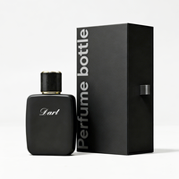 Flacons de parfum mats noirs de luxe 50 ml 100 ml avec bouchon en bois, couleur personnalisée, coffret cadeau haut de gamme et pochette de rangement en satin