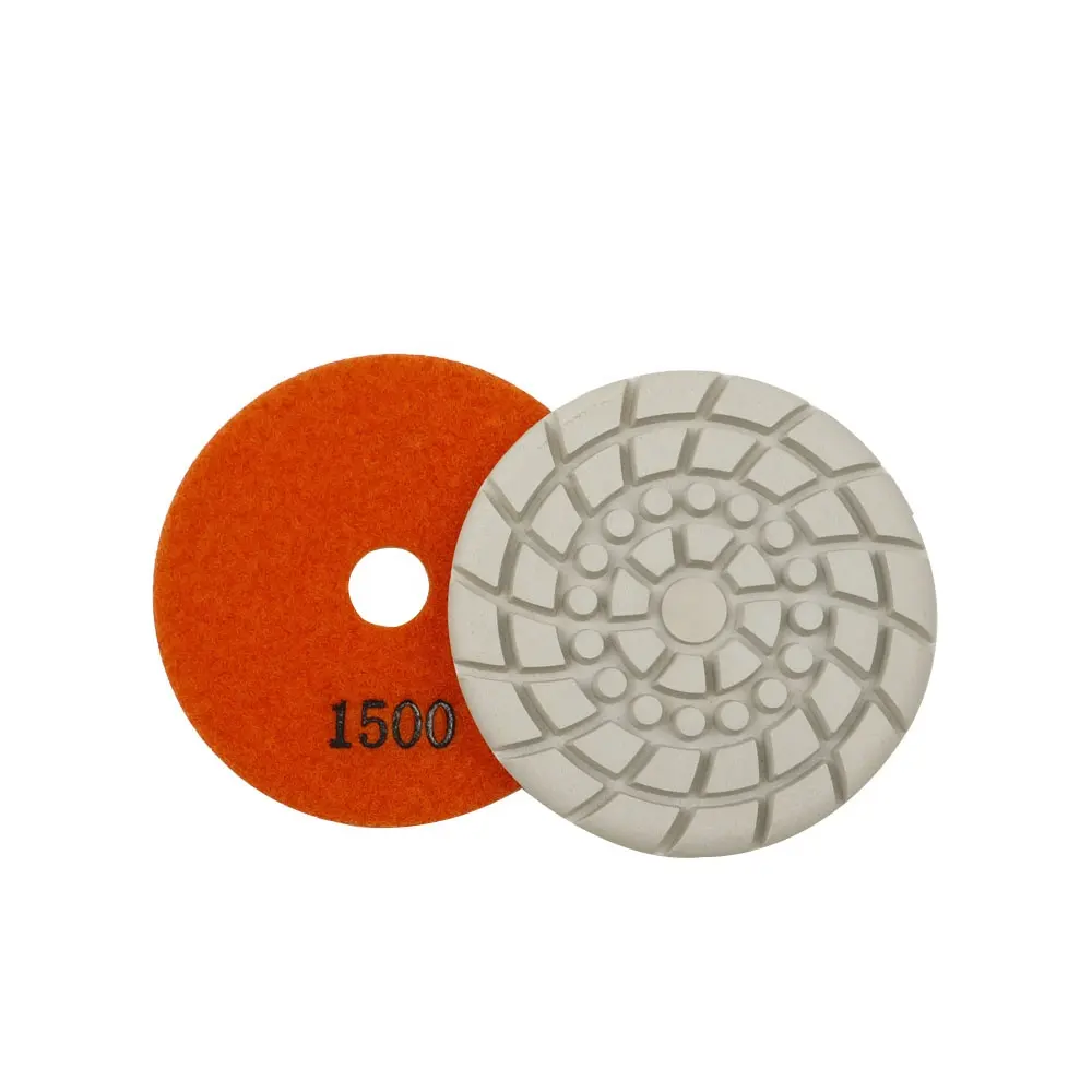 China Hot Sales 4" White Resin diamond polishing pad Top Quality Especially Good For Self-leveling Floor