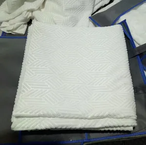 Emboss Microfiber White Ihram Clothing Hajj Towel Ahram Wholesale 500g 600g 700g Adult Woven Rectangle Compressed Towel MHJ1118