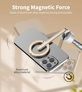 Trípode Magnético para Selfies <span class=keywords><strong>con</strong></span> Soporte de Viaje Compatible <span class=keywords><strong>con</strong></span> MagSafe de Aluminio, Control Remoto de Carga Metálico, Anillo de Soporte para Teléfono - Product Image 3