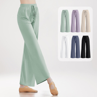 Costume de danse pour femmes, pantalon large en soie glacée et ajusté, combinaison de danse classique chinoise, effet fluide